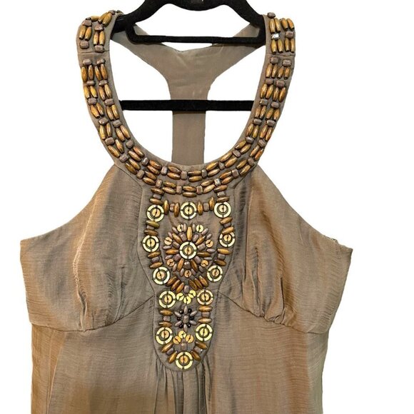 Milly of New York Scoop Neck Sleeveless Embellished Beaded Boho‎ Mini Dress XXS - Picture 6 of 10